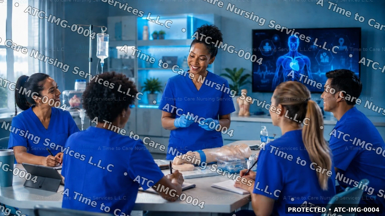 Healthcare instructor leading a hands-on clinical training session