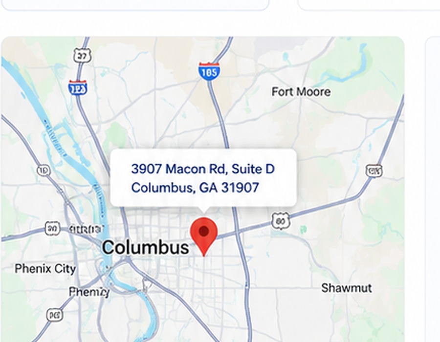 Map showing Columbus, Georgia office location